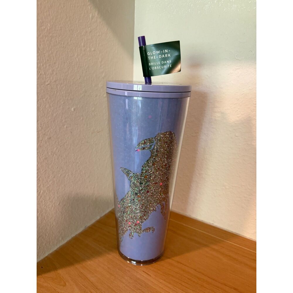 Starbucks 2022 Periwinkle Raven Glow in the Dark Cold Cup 24 Oz. NWT